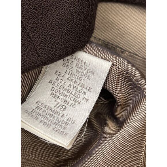 Express Tailleur Women Brown Wool Blend Double Breasted Jacket Size 7/8 - Picture 7 of 9